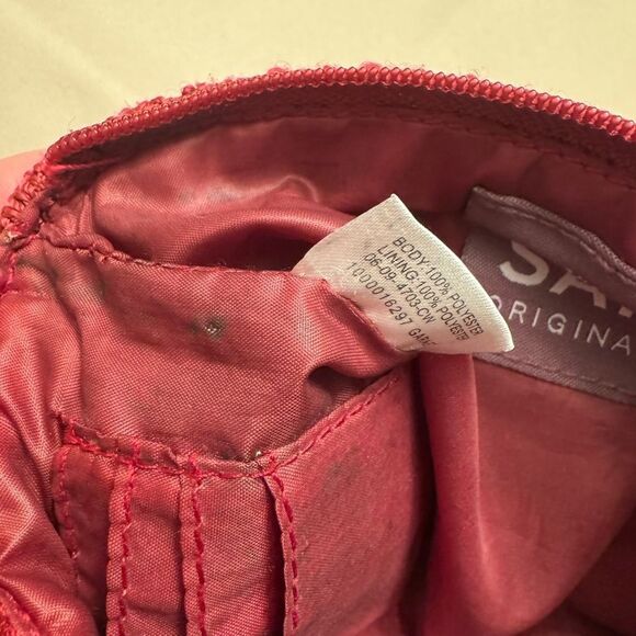 The Sak Knit Woven Wristlet Pouch Maroon, 8 x 5 Zip Closure burgundy shaded red - Picture 8 of 9